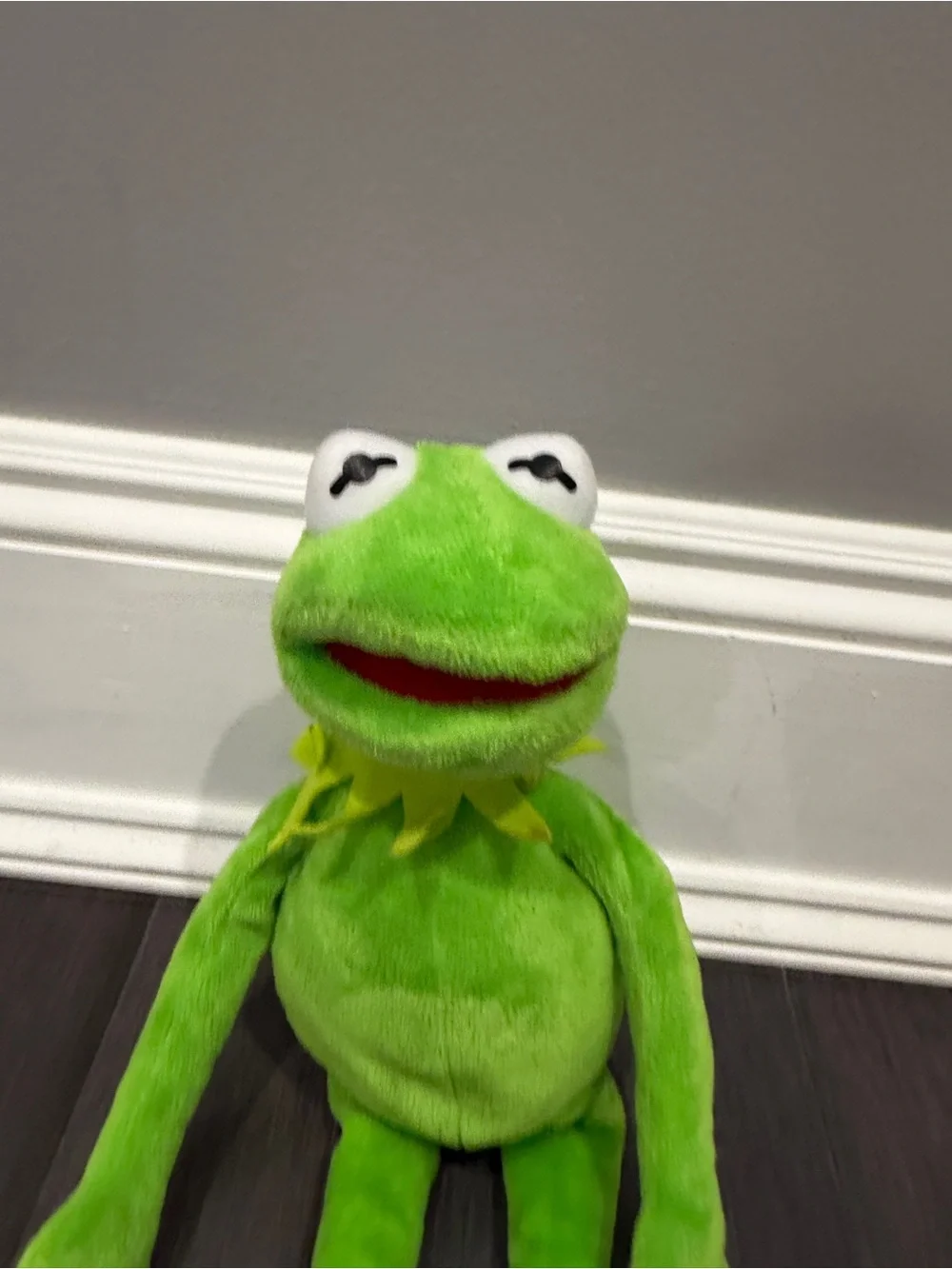VINTAGE Ty Bright Green Frog Plush 16” in Kermit Muppets Toy Stuffed Animal